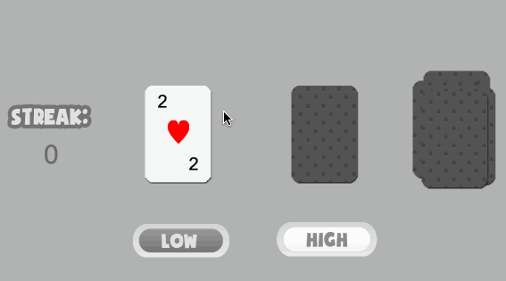 High/Low Card Game