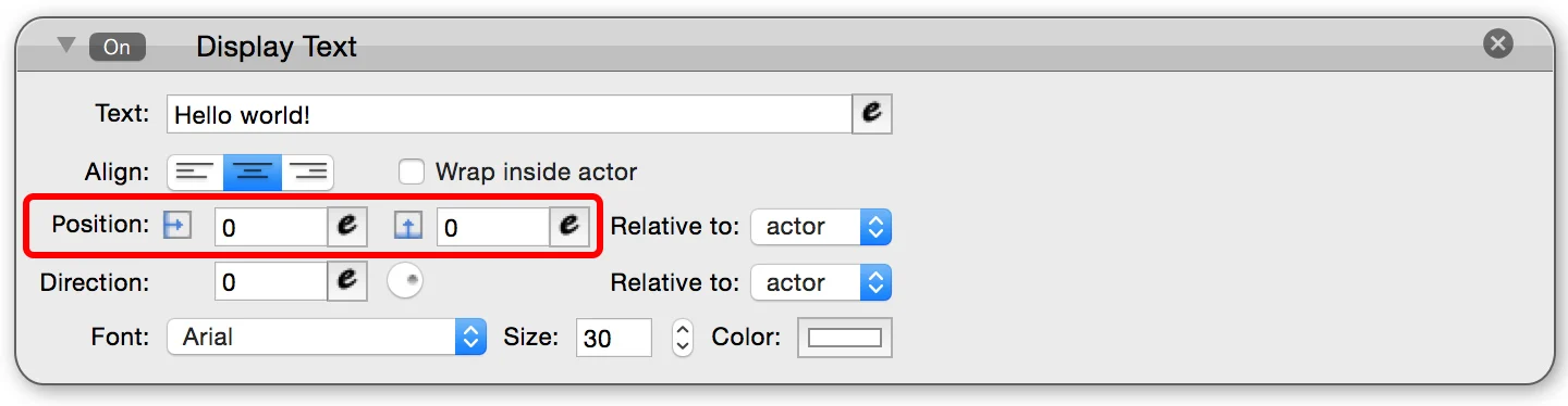 Text position controls