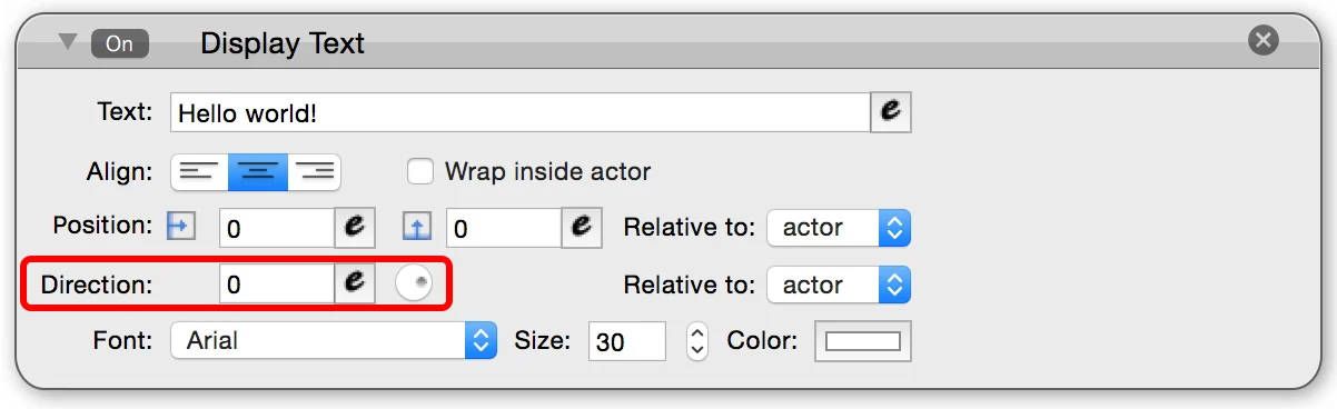 Text direction control