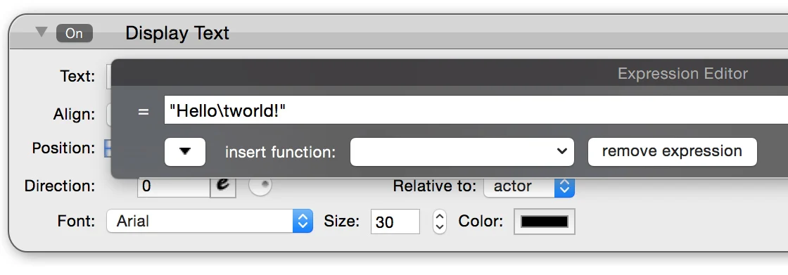 Tab escape in editor